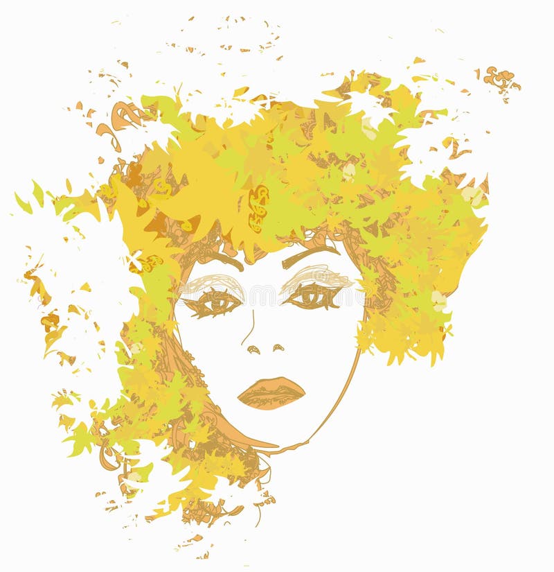 Retrato abstracto de la mujer del otoño libre illustration Retrato abstracto de la mujer del otoño libre illustration