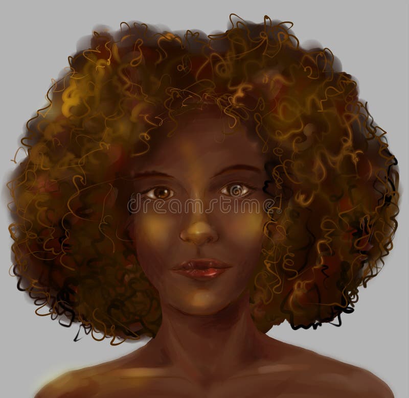 Retrato africano da menina s ilustração royalty free Retrato africano da menina s ilustração royalty free
