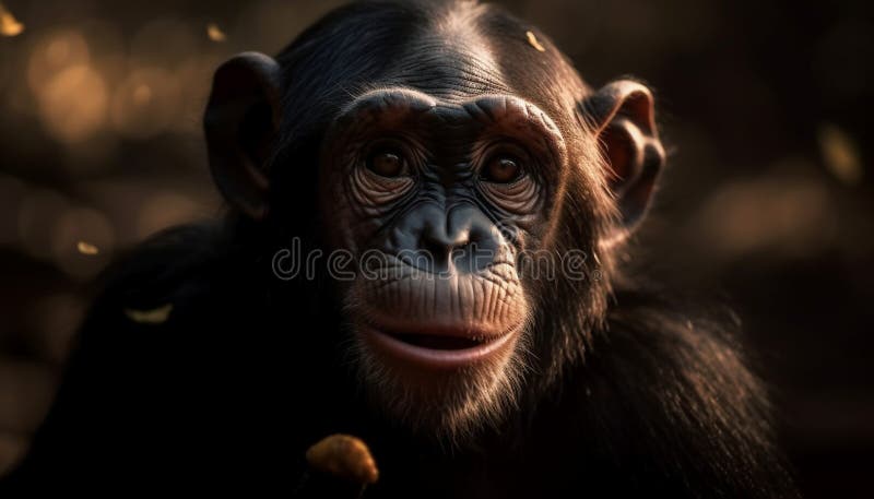 Retrato de um macaco chimpanzé vista aproximada