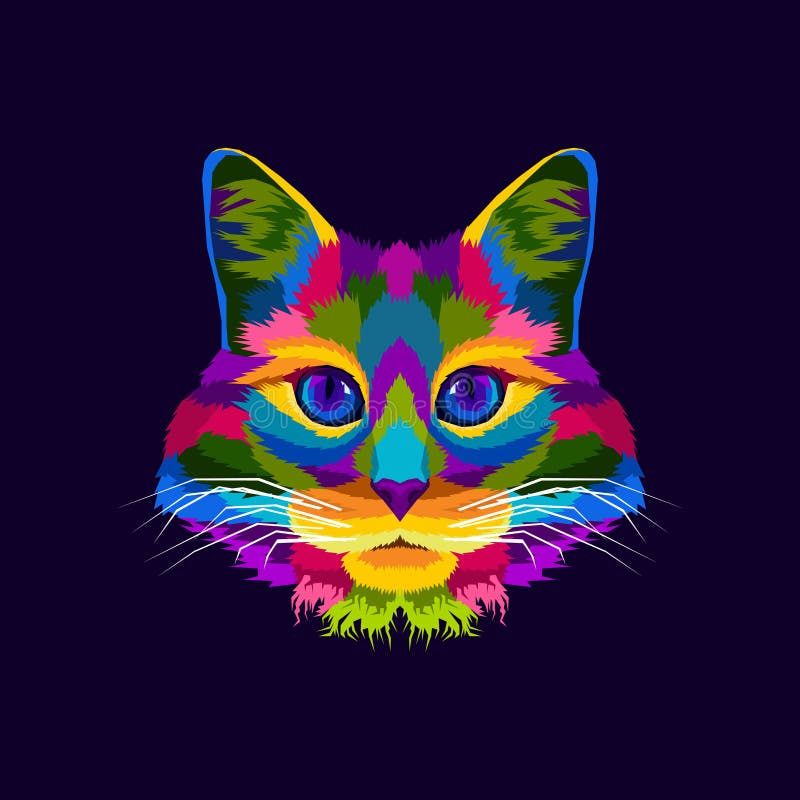 Desenho de gato fofo pintado e colorido por Usuário não registrado