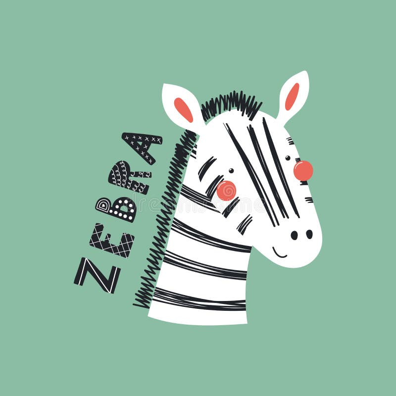 Retrato bonito da zebra ilustração stock Retrato bonito da zebra ilustração stock