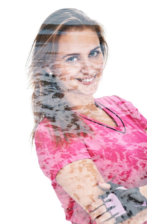 Retrato bonito de la aptitud de la muchacha imagen de archivo libre de regalías