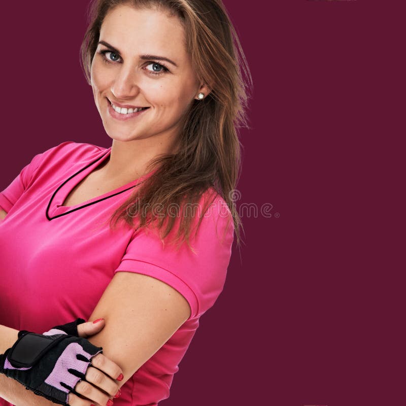 Retrato bonito de la aptitud de la muchacha imágenes de archivo libres de regalías