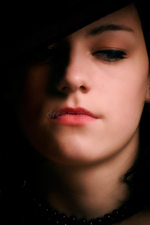 Retrato con sombrero fotografía de archivo