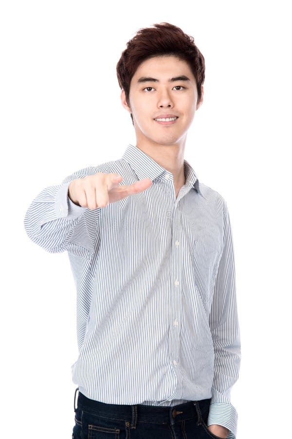 Retrato coreano asiático do leste do estúdio do homem novo imagens de stock Retrato coreano asiático do leste do estúdio do homem novo imagens de stock
