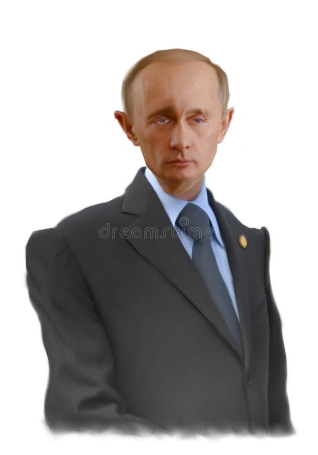 Retrato da caricatura de Vladimir Putin