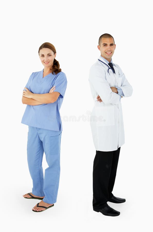 Retrato de Equipa Médica em Estúdio imagem de stock royalty free