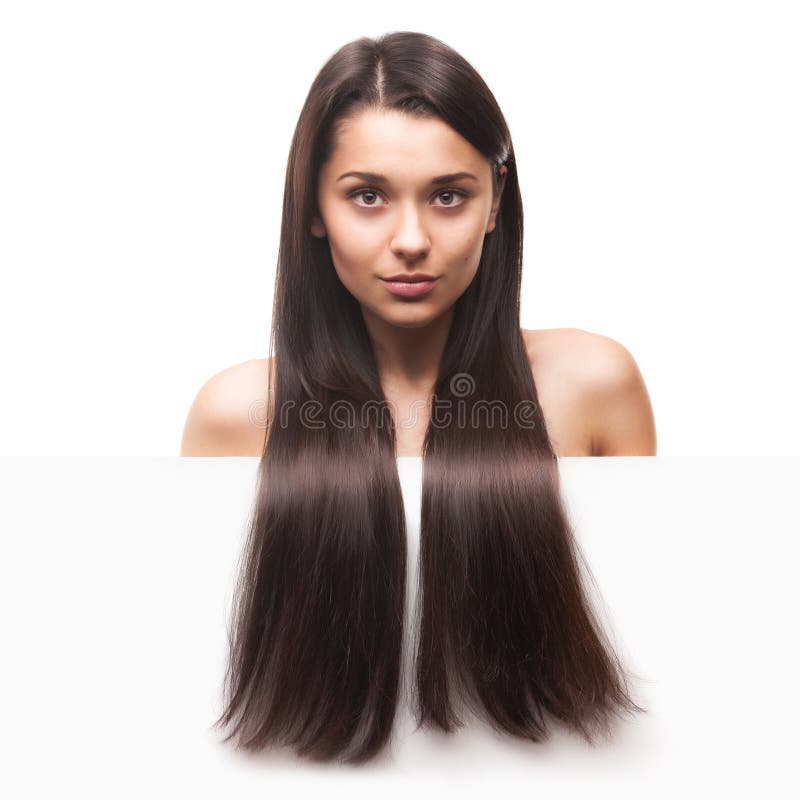 Retrato da mulher com placa branca vazia imagens de stock royalty free Retrato da mulher com placa branca vazia imagens de stock royalty free