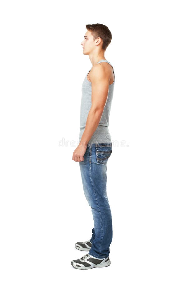 Retrato da vista lateral do homem novo foto de stock royalty free Retrato da vista lateral do homem novo foto de stock royalty free