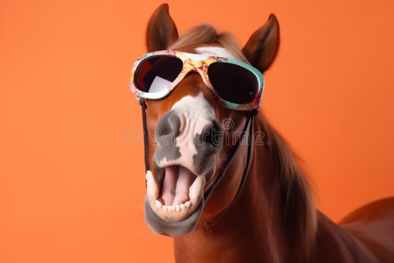 engraçado oculos de sol sorrir animal óculos fundo cores retrato