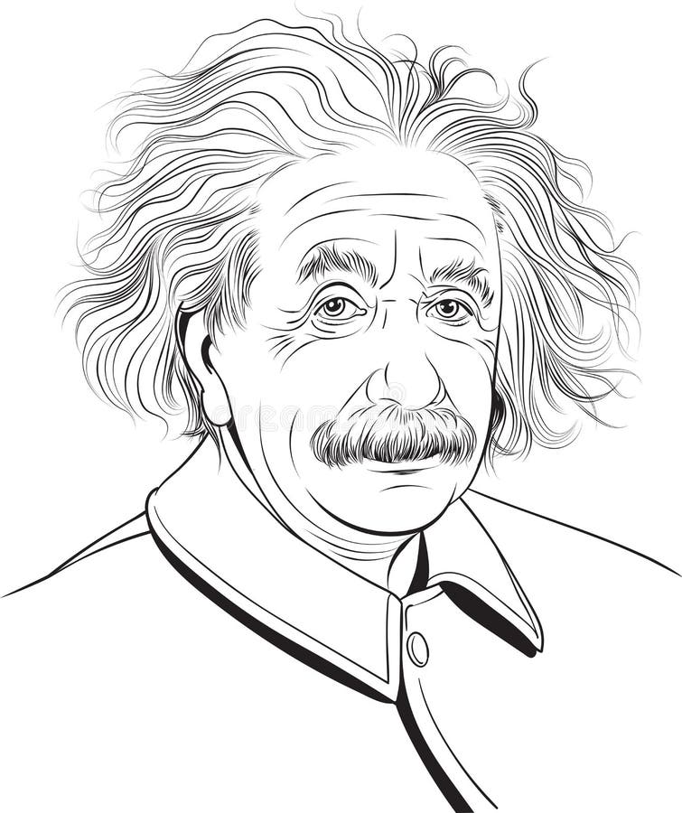 Retrato De Dibujo De Albert Einstein, Vector Ilustración del Vector -  Ilustración de famoso, einstein: 165248387