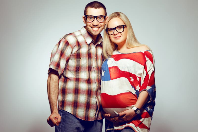 Retrato de dois modernos engraçados imagens de stock Retrato de dois modernos engraçados imagens de stock