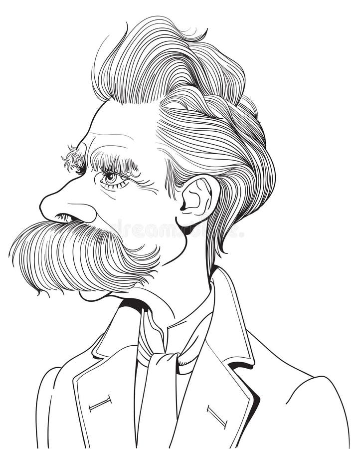 Retrato de Friedrich Nietzsche na linha ilustra??o da arte