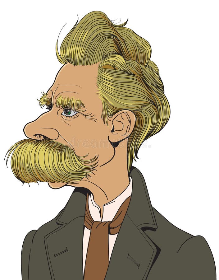 Retrato de Friedrich Nietzsche na linha ilustração da arte Camadas edit?veis