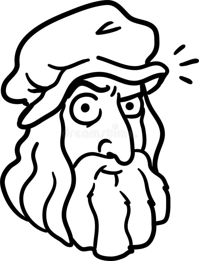 Retrato De La Historieta De Da Vinci Caricatura Divertida Del Inventor Más  Grande Del Tiempo - Leonardo Di Ser Piero Da Vinci Neg Ilustración del  Vector - Ilustración de creativo, viejo: 153759846