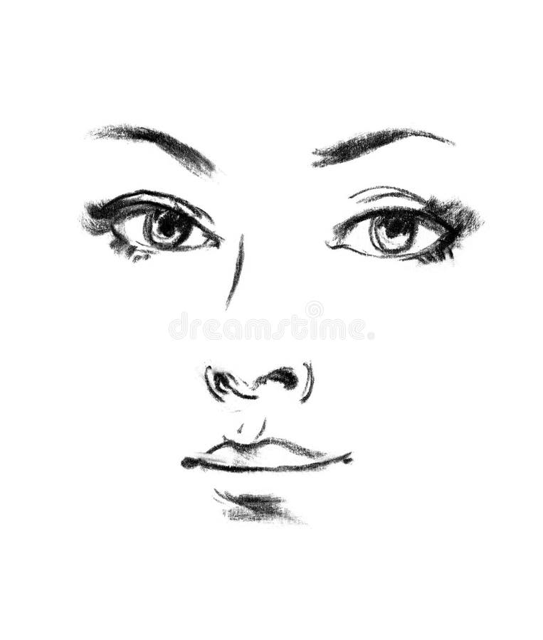 Gráfico De Caras En Blanco. Maquillaje Artista Vector Plantilla.  Ilustración del Vector - Ilustración de facial, labios: 174850991