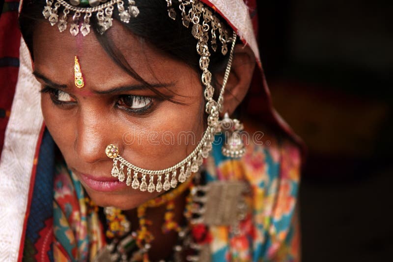 Retrato de la mujer india tradicional