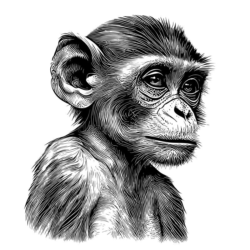 Esboço Desenhado à Mão Com Macaco Desenho Vetorial Ilustração Animais  Selvagens Imagem de Stock - Imagem de pele, sorrir: 275707691