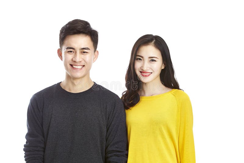 Retrato de um jovem casal asiático foto de stock