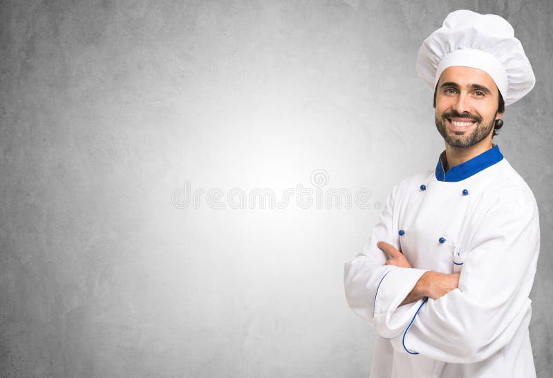 Retrato de um cozinheiro chefe de sorriso