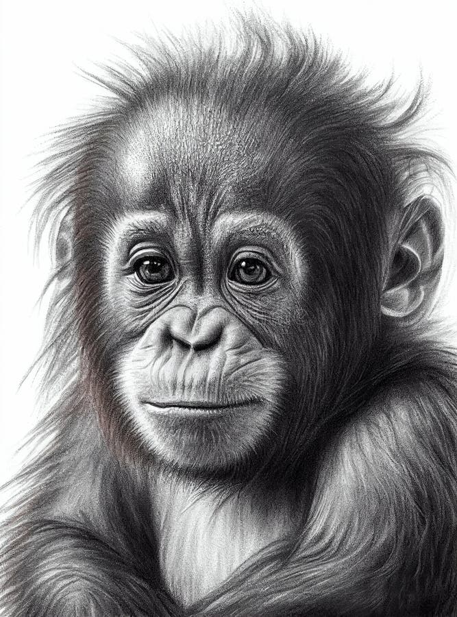 Macaco fofo e realista ilustração stock. Ilustração de criatura - 226678451