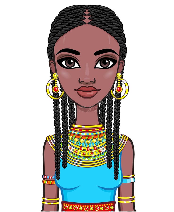 Retrato de uma menina africana ilustração do vetor Retrato de uma menina africana ilustração do vetor