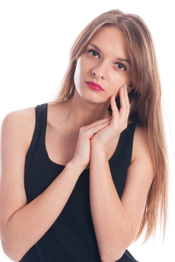 Download Retrato De Uma Menina Bonita No Estúdio Foto de Stock - Imagem de saúde, fundo: 65577544