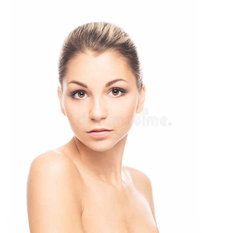 Retrato de uma mulher despida nova que levanta na composição fotos de stock royalty free Retrato de uma mulher despida nova que levanta na composição fotos de stock royalty free
