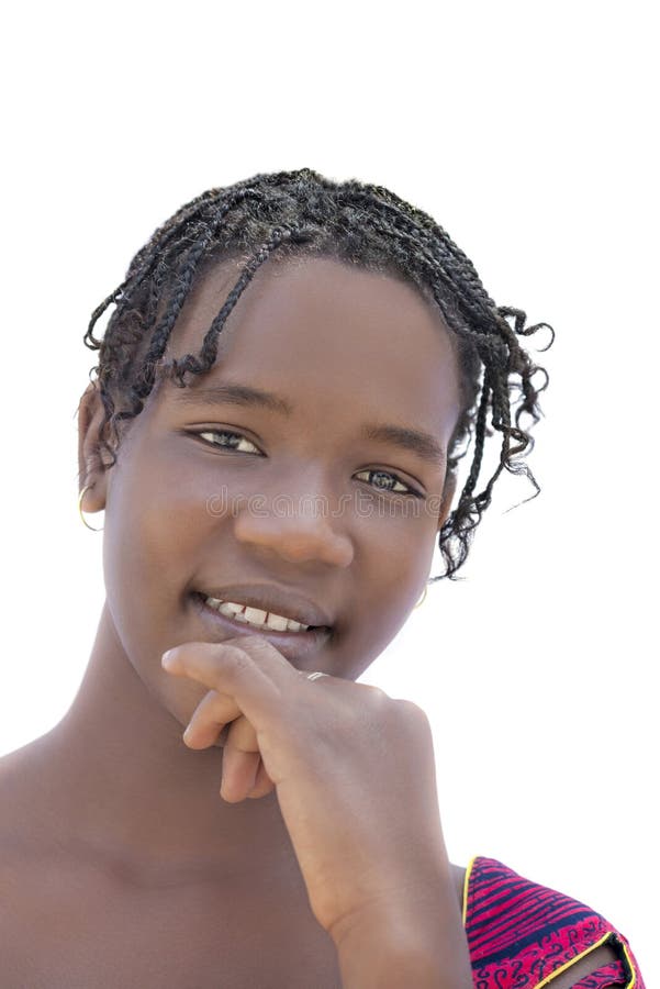 Retrato de un adolescente del Afro, aislado, aislado, ningún maquillaje imagen de archivo Retrato de un adolescente del Afro, aislado, aislado, ningún maquillaje imagen de archivo