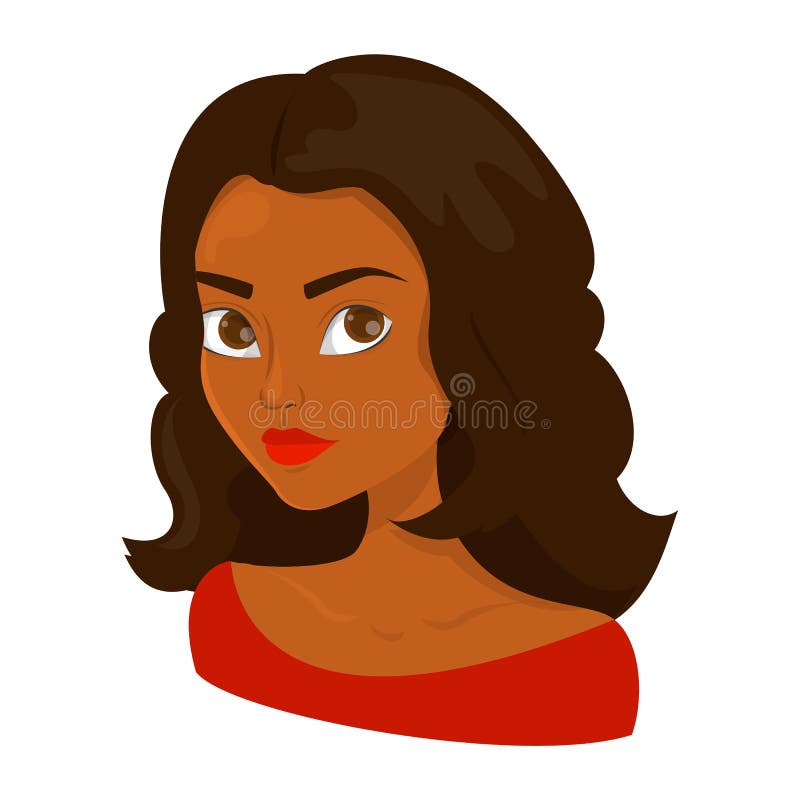 Retrato de una mujer hermosa joven con el pelo oscuro ilustración del vector Retrato de una mujer hermosa joven con el pelo oscuro ilustración del vector