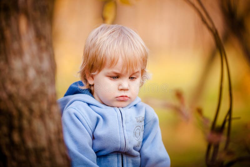 Retrato del niño pequeño en parque del otoño imágenes de archivo libres de regalías Retrato del niño pequeño en parque del otoño imágenes de archivo libres de regalías