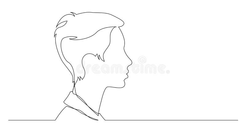 Retrato Del Perfil Del Adolescente Con El Peinado Corto - Dibujo Lineal  Continuo En El Fondo Blanco Stock de ilustración - Ilustración de hombros,  humano: 137144276