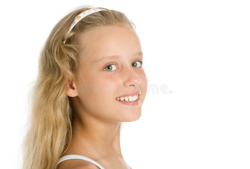 Retrato del primer de la chica joven bonita imagenes de archivo