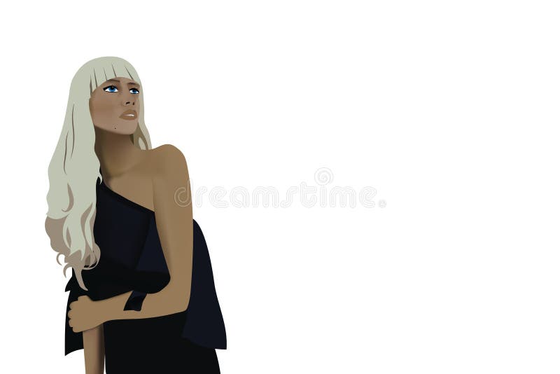 Retrato del vector de la mujer del encanto de la moda ilustración del vector Retrato del vector de la mujer del encanto de la moda ilustración del vector