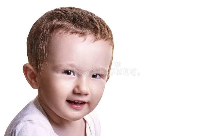 Retrato do close up do estúdio do bebê pequeno que olha brincalhão ao th imagens de stock royalty free Retrato do close up do estúdio do bebê pequeno que olha brincalhão ao th imagens de stock royalty free