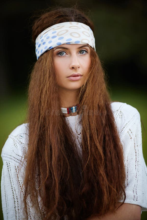 Beautiful hippie girl with long hair. Boho fashion style. Beautiful hippie girl with long hair. Boho fashion style