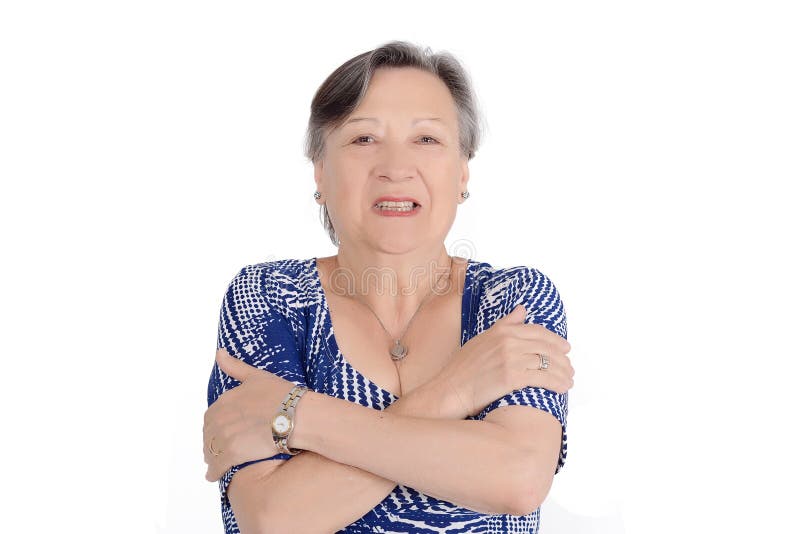 Retrato do frio de sentimento da mulher idosa fotos de stock royalty free Retrato do frio de sentimento da mulher idosa fotos de stock royalty free