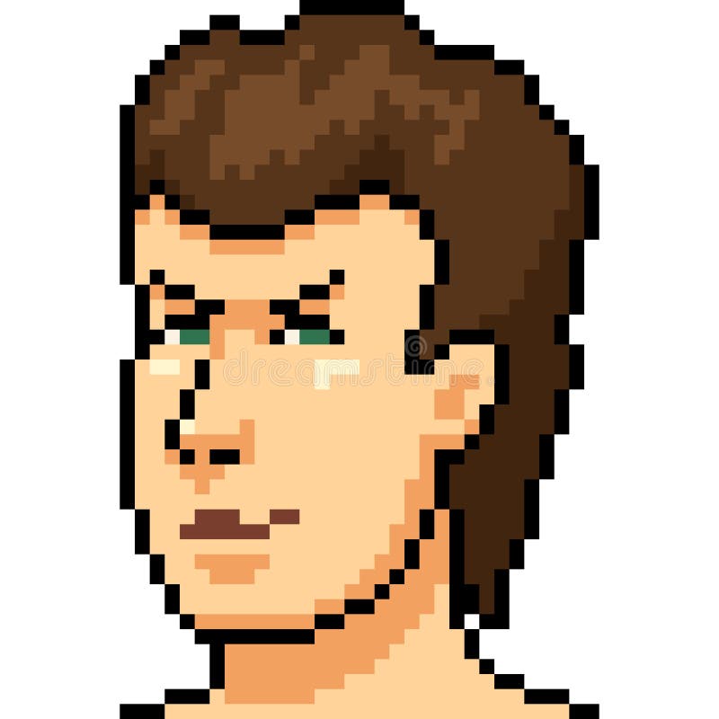 Retrato do homem da arte do pixel do vetor ilustração royalty free Retrato do homem da arte do pixel do vetor ilustração royalty free