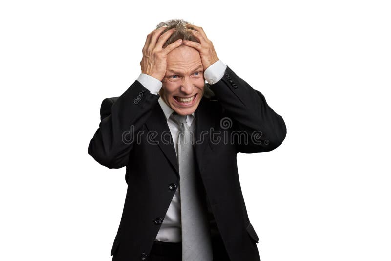 Retrato do homem de negócios no desespero completo imagem de stock royalty free Retrato do homem de negócios no desespero completo imagem de stock royalty free