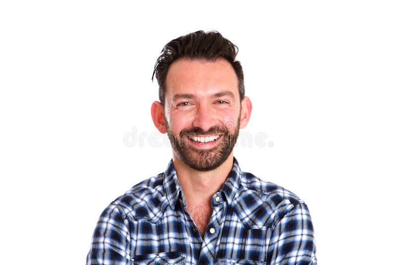 Retrato do homem maduro alegre com barba foto de stock royalty free Retrato do homem maduro alegre com barba foto de stock royalty free