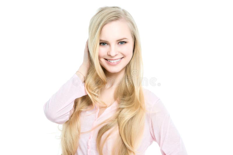 Retrato do louro bonito Saúde e beleza fotografia de stock royalty free