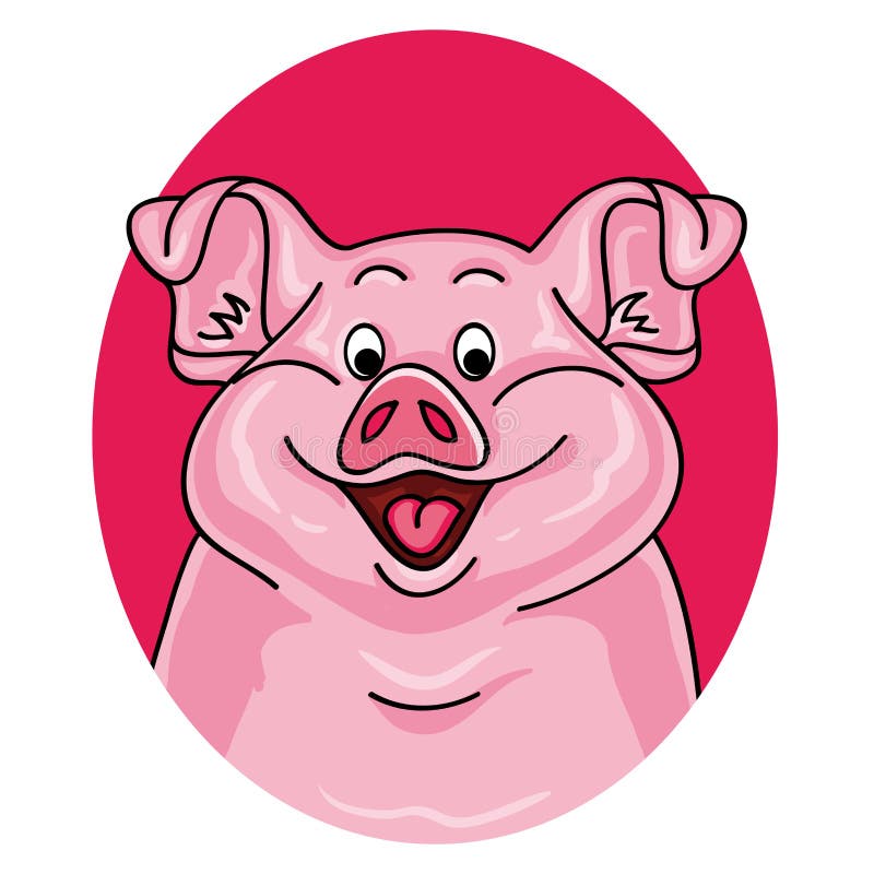 Retrato do porco no fundo branco ilustração royalty free Retrato do porco no fundo branco ilustração royalty free