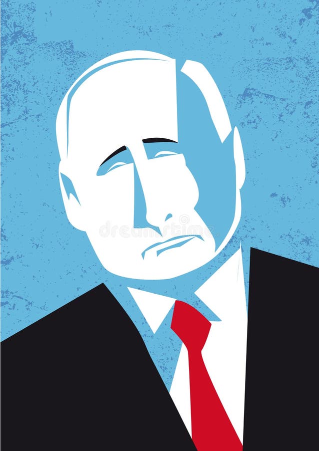 Retrato do presidente Vladimir Putin do russo, ilustração do vetor