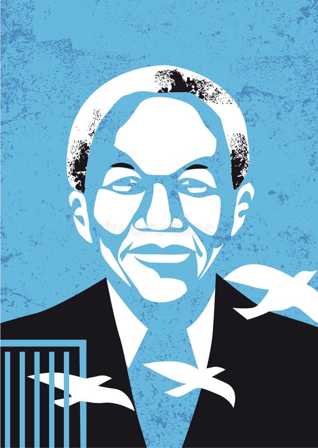 Retrato do vetor de Nelson Mandela ilustração stock Retrato do vetor de Nelson Mandela ilustração stock