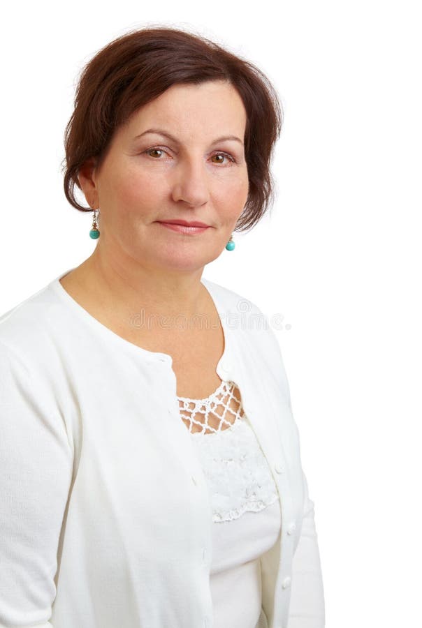 Retrato envejecido medio de la mujer fotos de archivo Retrato envejecido medio de la mujer fotos de archivo