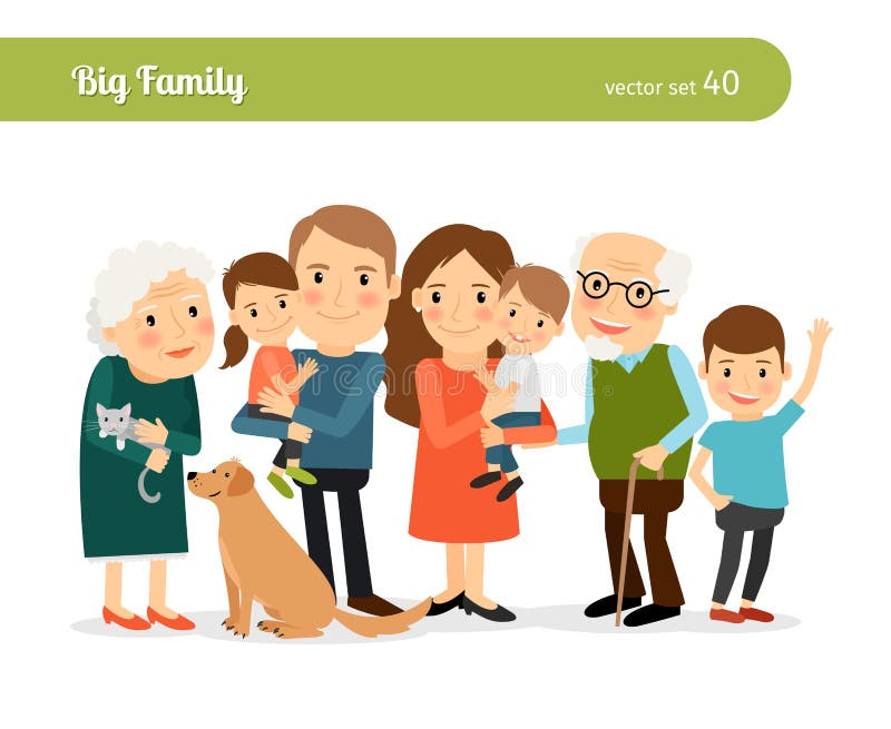 Retrato grande da família ilustração do vetor Retrato grande da família ilustração do vetor