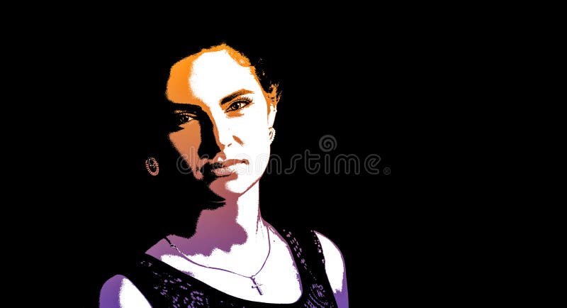 Retrato gráfico de uma mulher bonita nova ilustração stock Retrato gráfico de uma mulher bonita nova ilustração stock