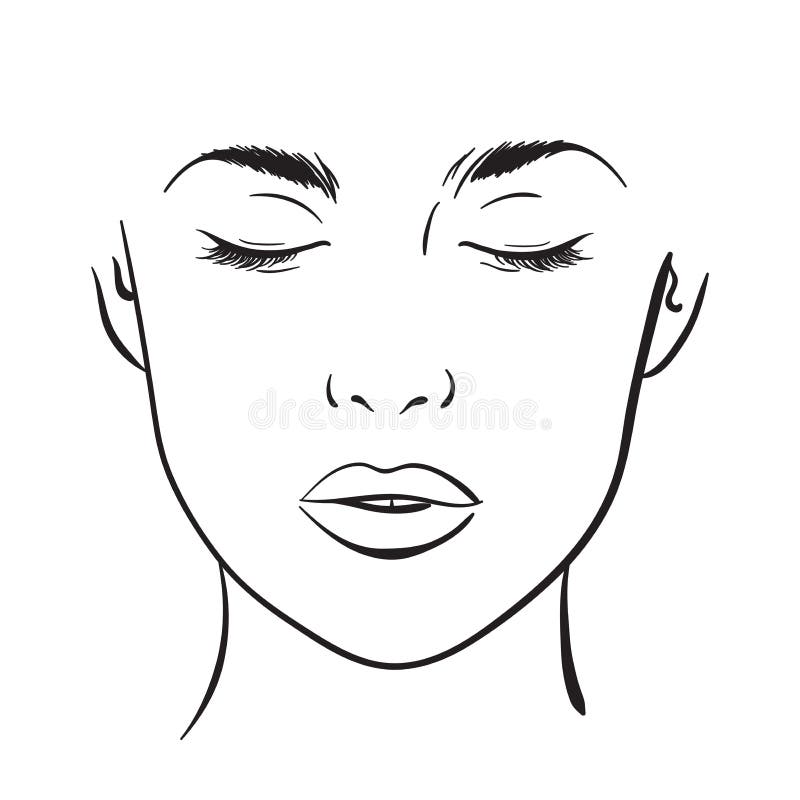 Retrato Hermoso De La Mujer Artista De Maquillaje De La Carta De La Cara  Blank Template Vector Ilustración del Vector - Ilustración de hembra,  manera: 140318075