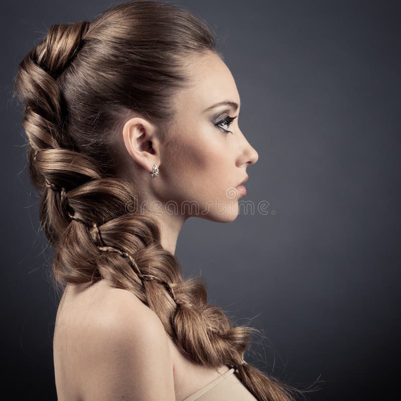 Portrait of Beautiful Woman. Long Brown Hair. Portrait of Beautiful Woman. Long Brown Hair