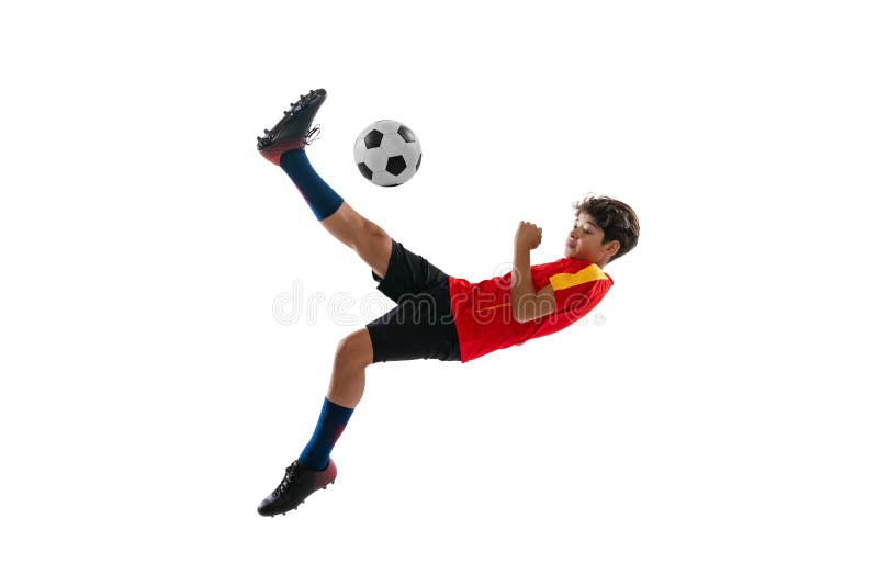 Retrato Do Homem Novo, Jogador De Futebol Em Movimento